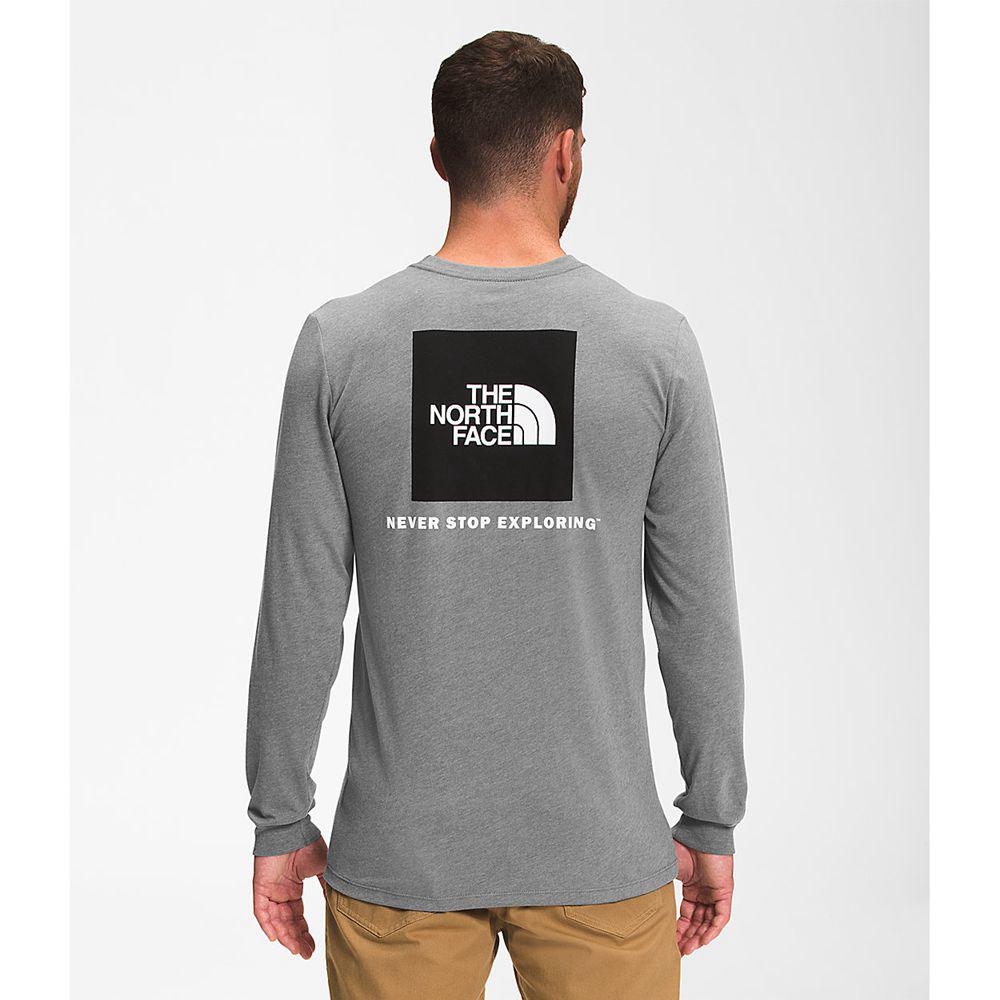 The North Face Long Sleeve Box Nse Ανδρικα Μπλούζα Με Μακρύ Μανίκι - Γκρι / Μαυρα (PDEG41209)